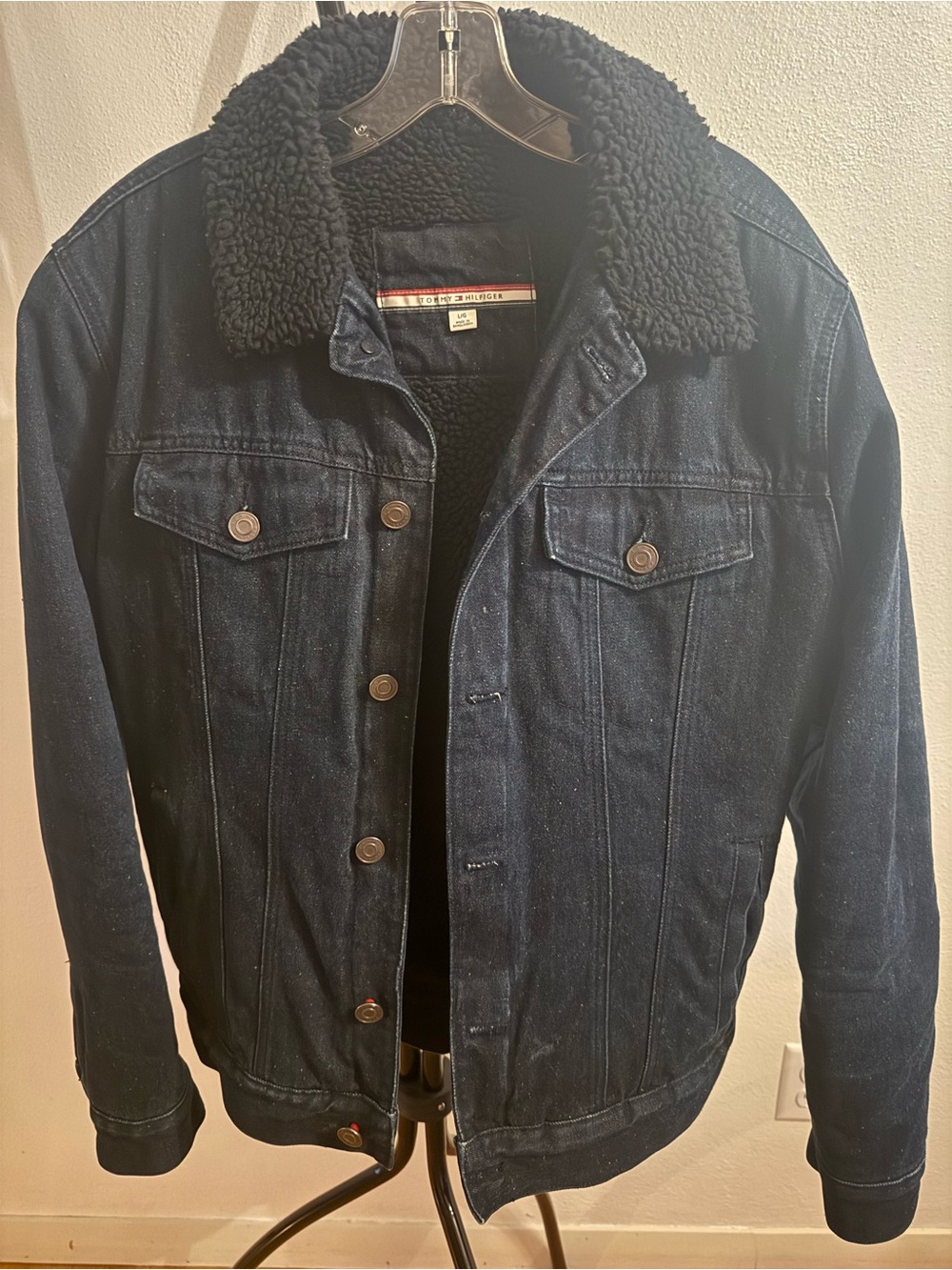 Tommy Hilfiger Navy Blue Sherpa-Lined Denim Jacket